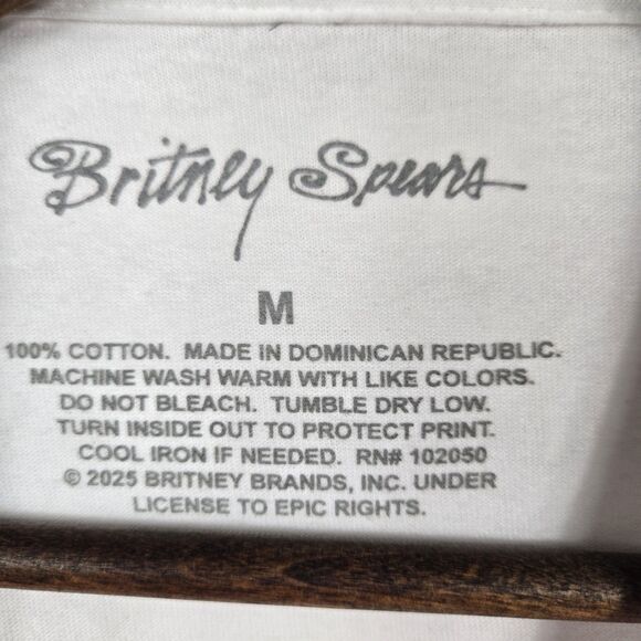 Britney Spears Women's Size Medium White Short Sleeve T Shirt Pop - Picture 4 of 5